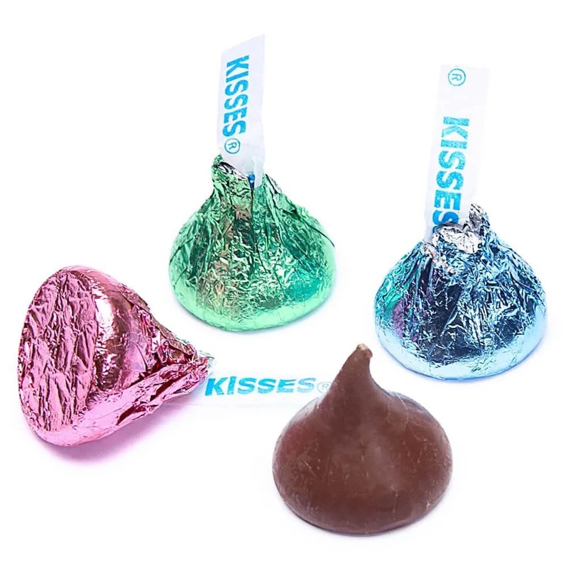 Hershey’s Kisses Pastel Foiled Milk Chocolate Candy: 60-Piece Bag