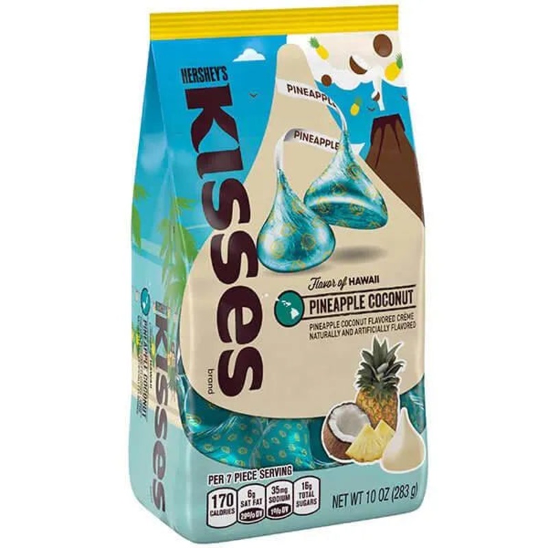 Hershey’s Kisses Pineapple Coconut White Chocolate Candy: 10-Ounce Bag
