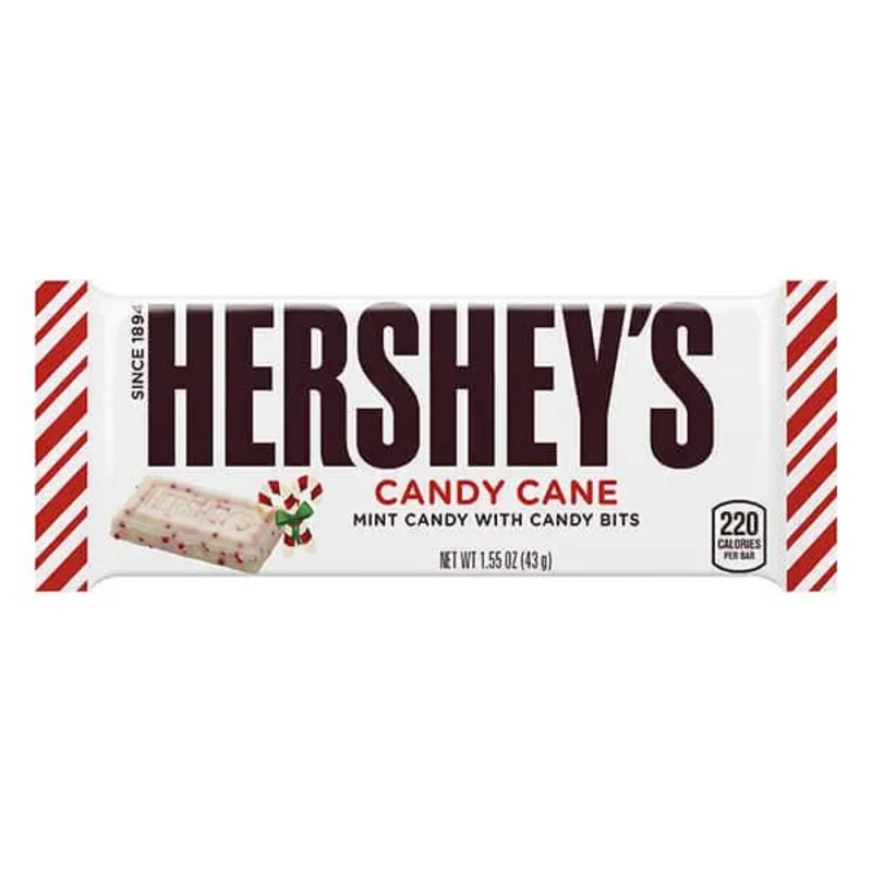 Hershey’s Candy Cane 1.55-Ounce Candy Bars: 24-Piece Box