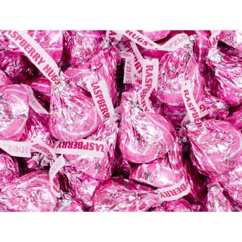 Hershey’s Hugs Pink Foiled Raspberry Chocolate Candy: 60-Piece Bag