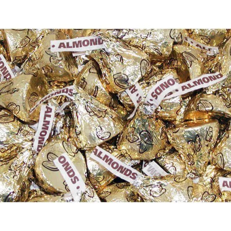 Hershey’s Kisses Gold Foiled Milk Chocolate with Almonds Candy: 10-Ounce Bag