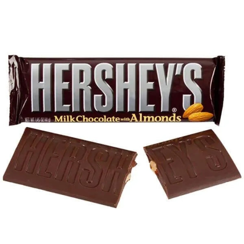 Hershey’s Milk Chocolate with Almonds Candy Bars: 36-Piece Box