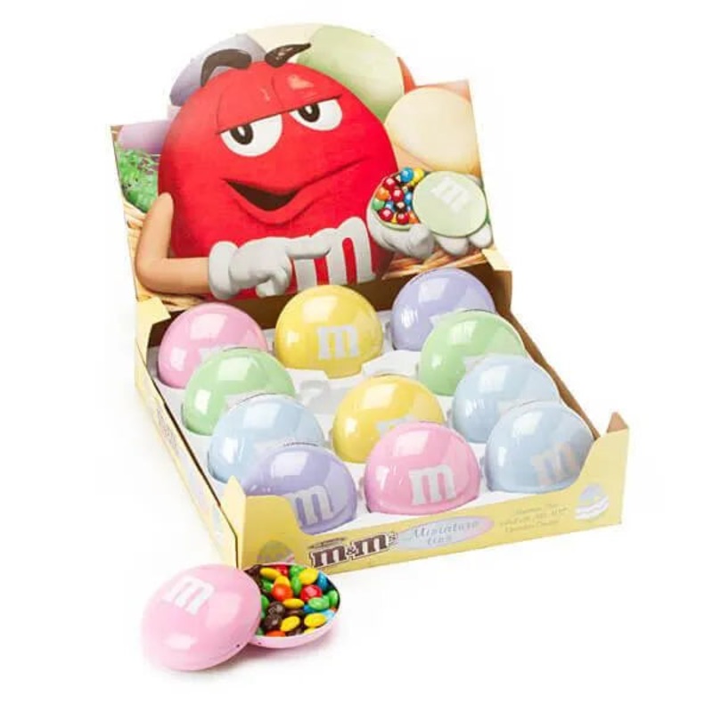 M&M’s Filled Pastel Candy Tins: 12-Piece Box