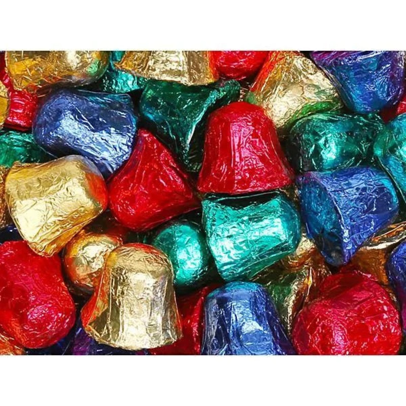 Madelaine Christmas Foiled Chocolate Bells – Dark: 5LB Bag
