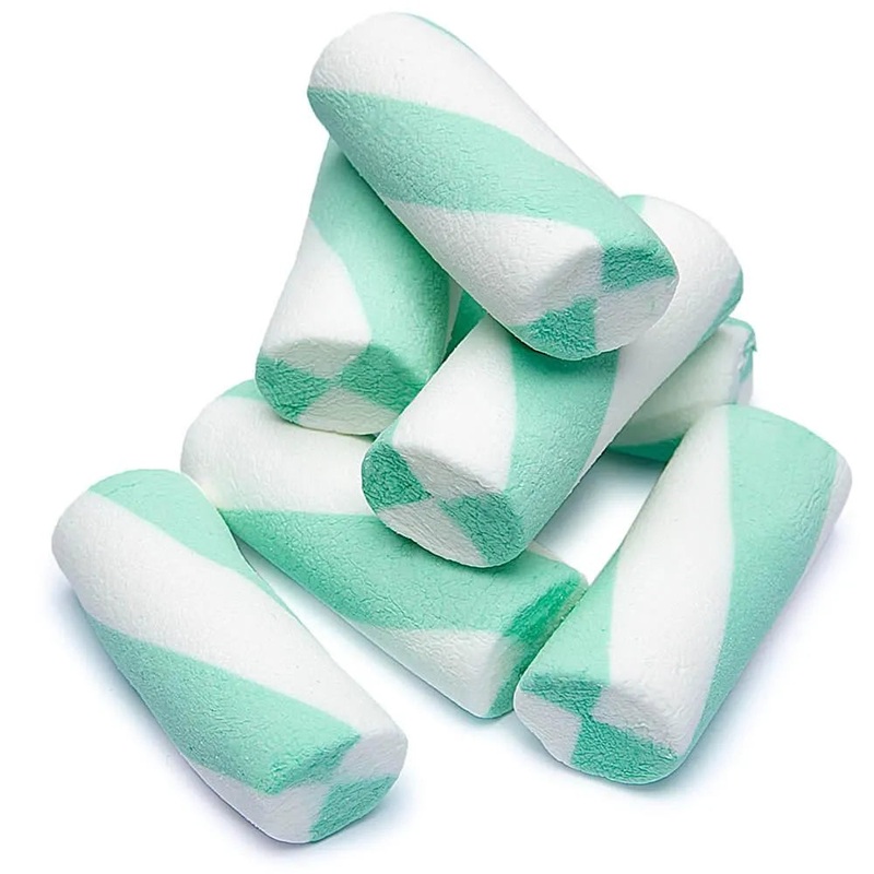 Puffy Poles Jumbo Marshmallow Twists – Teal: 1KG Bag