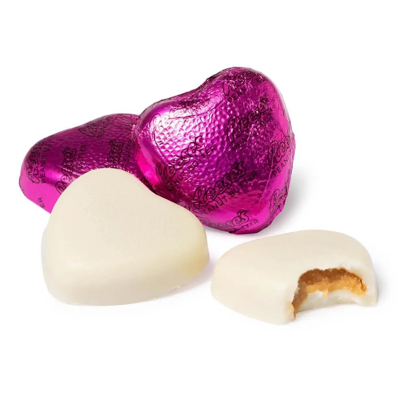 Reese’s Pink Foiled White Creme Peanut Butter Hearts: 9.1-Ounce Bag