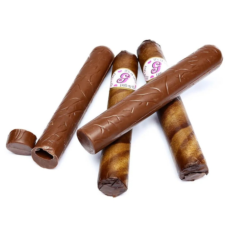 Thompson Premium Milk Chocolate Cigars – Girl: 12-Piece Box