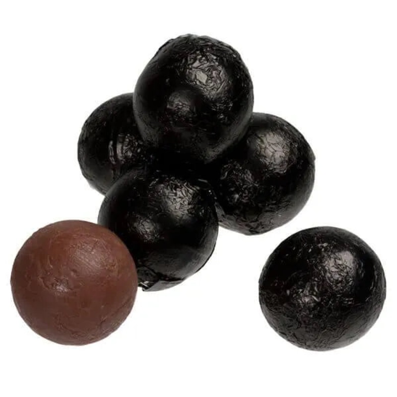 Foiled Milk Chocolate Balls – Black: 2LB Bag