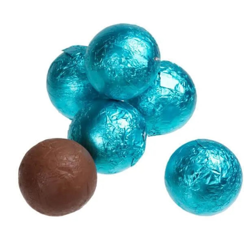 Foiled Milk Chocolate Balls – Caribbean Blue: 2LB Bag