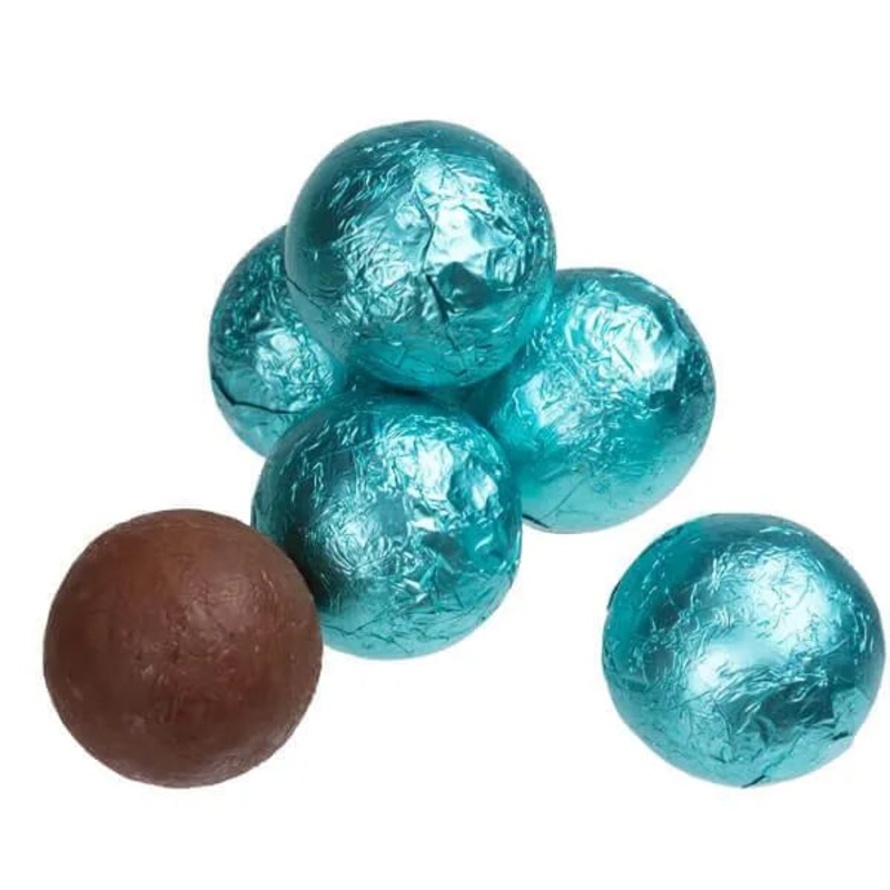 Foiled Milk Chocolate Balls – Tiffany Blue: 2LB Bag