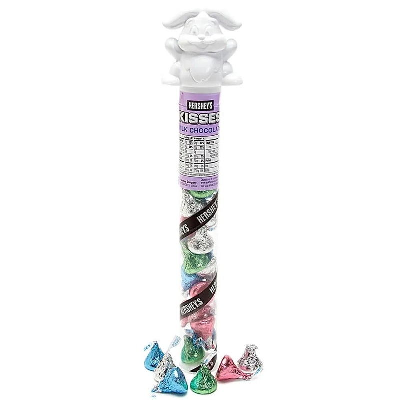 Hershey’s Kisses Pastel Foiled Milk Chocolates Filled Bunny Tube