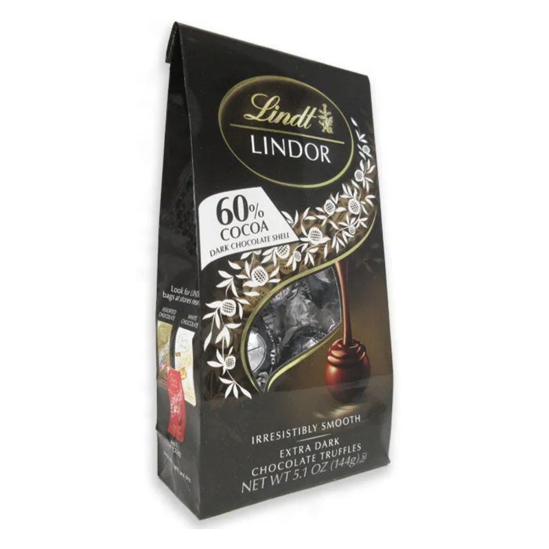 Lindt Chocolate Lindor Truffles – 60% Extra Dark Chocolate Bag: 6-Piece Case