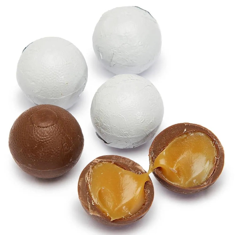 Palmer Foiled Caramel Filled Chocolate Candy Balls – White: 5LB Bag