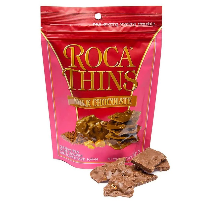 Roca Thins Buttercrunch Toffee Candy – Milk Chocolate Peg Bags: 8-Piece Case