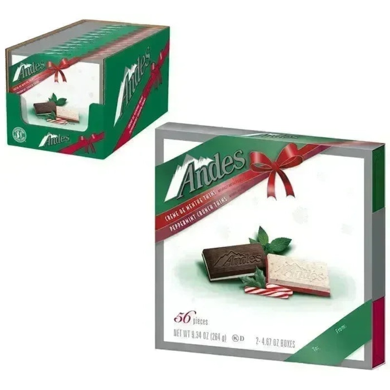 Andes Mints Christmas Creme de Menthe Chocolate Gift Box: 12-Piece Case