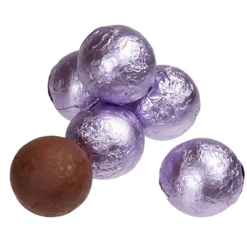 Foiled Milk Chocolate Balls – Lavender: 2LB Bag