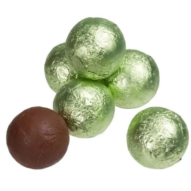 Foiled Milk Chocolate Balls – Leaf Green: 2LB Bag