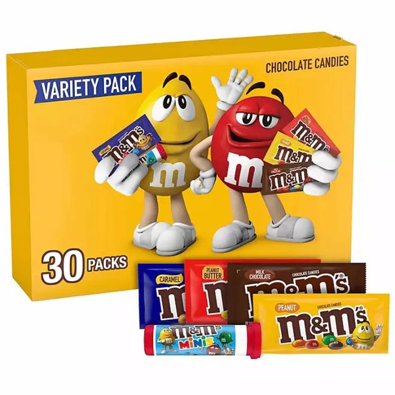 M&M’s Chocolate Variety Pack: 30-Piece Case