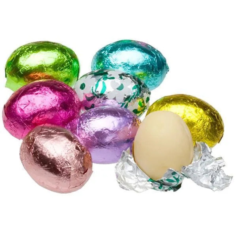 Madelaine Foiled Gourmet Chocolate Easter Eggs – White: 5LB Bag