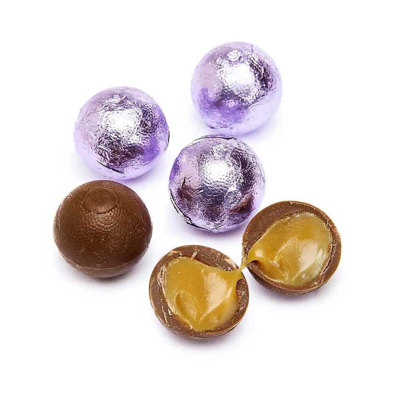 Palmer Foiled Caramel Filled Chocolate Candy Balls – Lavender: 5LB Bag