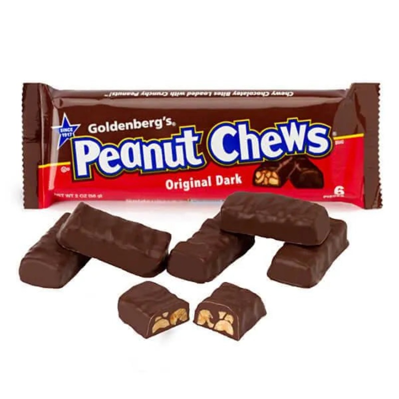 Peanut Chews Candy 2-Ounce Packs – Dark Chocolate: 24-Piece Display