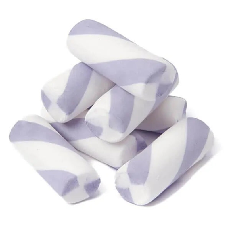 Puffy Poles Jumbo Marshmallow Twists – Grape: 1KG Bag