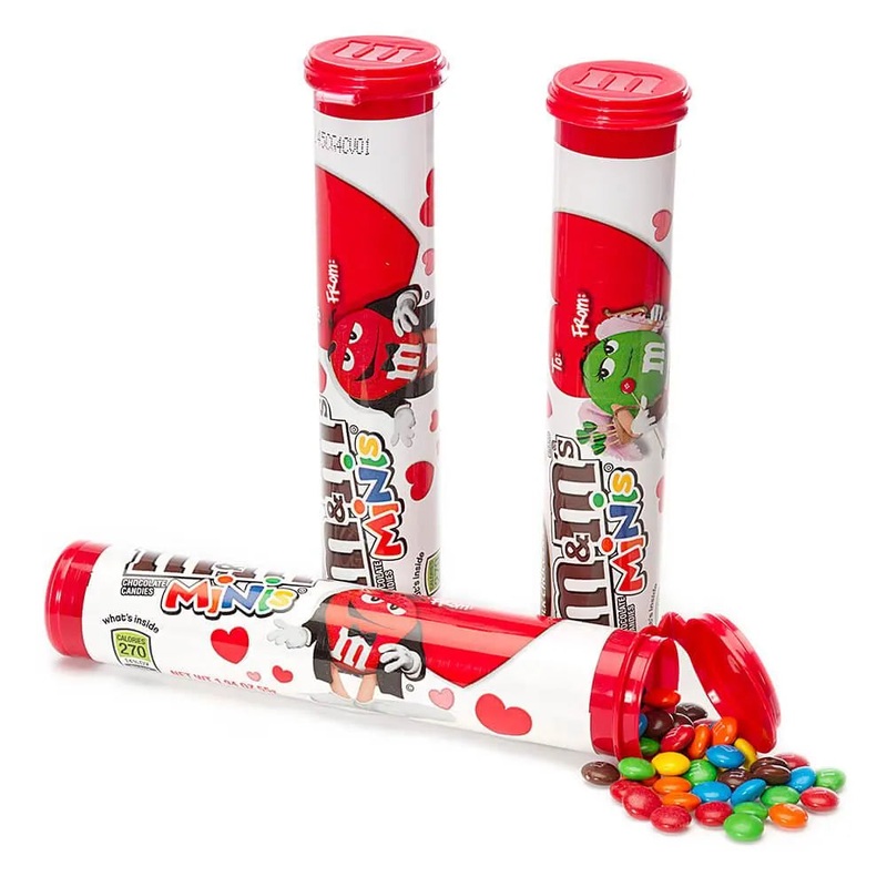 Valentine M&M’s Minis Candy Mega Tubes: 24-Piece Box