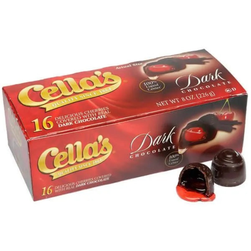 Cella’s Chocolate Covered Cherries – Dark: 16-Piece Box