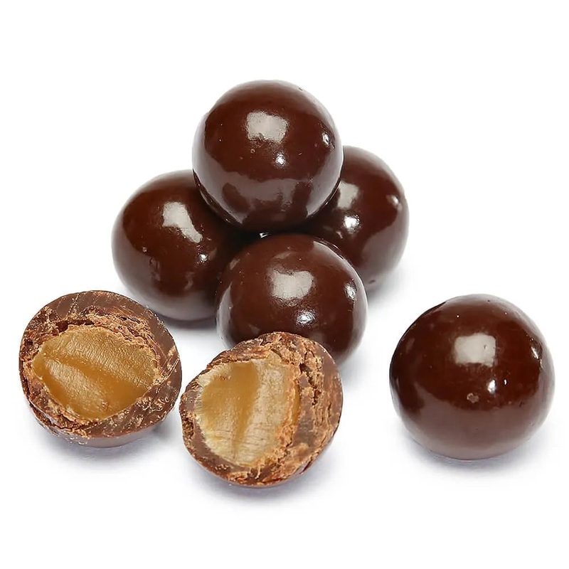 Dark Chocolate Covered Caramel Balls – Sea Salt: 10LB Bag