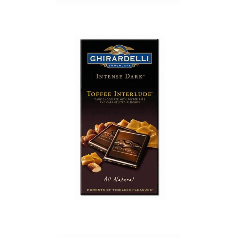 Ghirardelli Intense Dark Chocolate 3.5-Ounce Bars – Toffee Interlude: 12-Piece Caddy