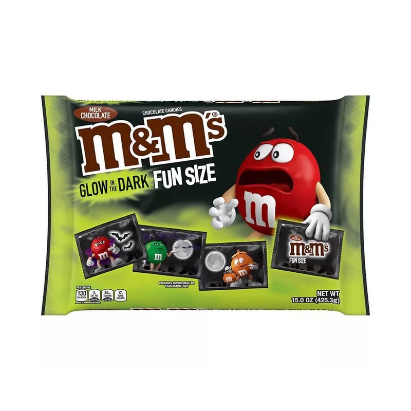 Glow in the Dark Halloween M&M’s Candy Fun Size Packs: 15-Ounce Bag