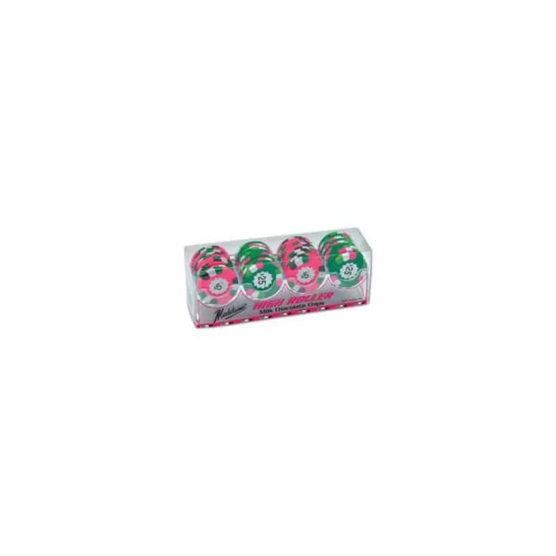 Madelaine Foiled Chocolate Poker Chips – $5 and $25 Designs: 36-Piece Rack