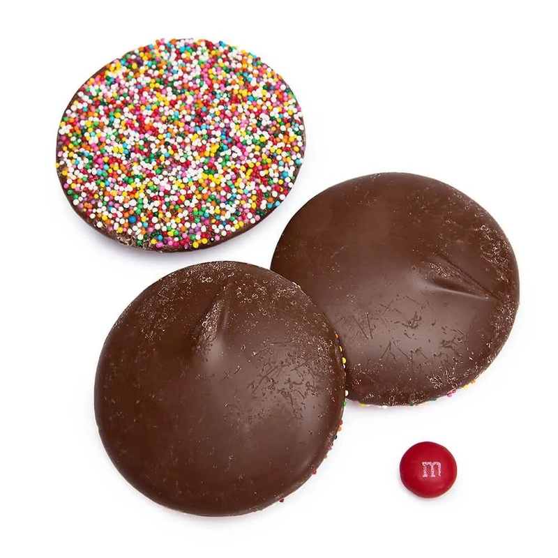 Asher’s Giant Milk Chocolate Nonpareils Discs – Rainbow: 64-Piece Box