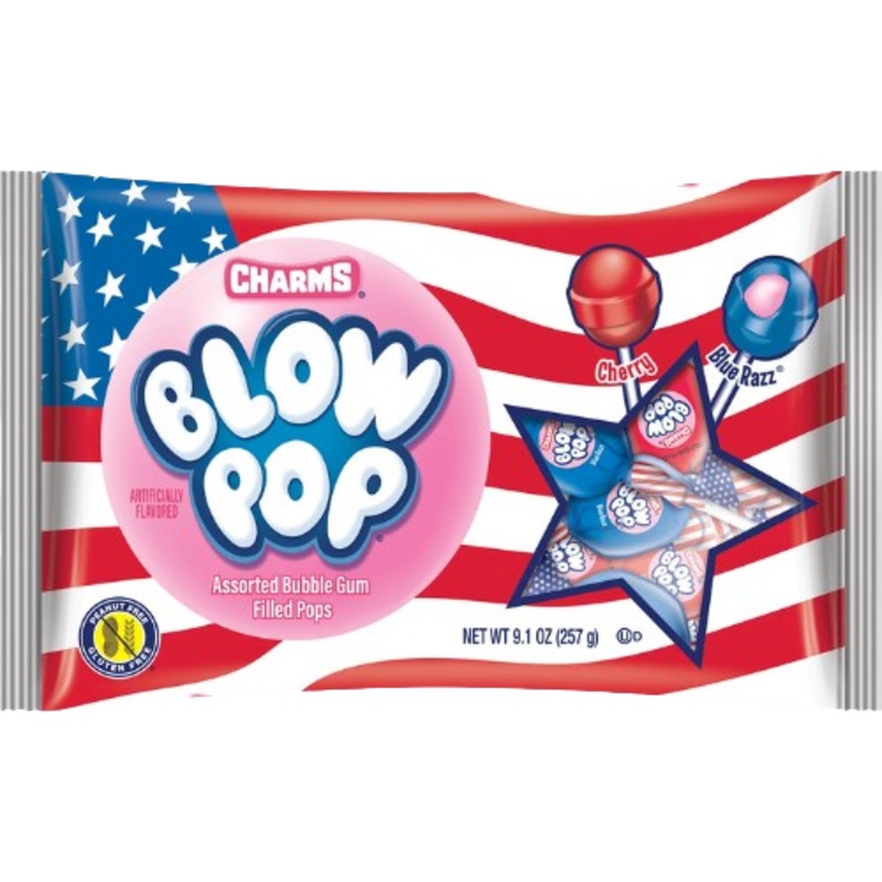 Charms Red White & Blue Flag Blow Pops – 9.1-oz. Bag