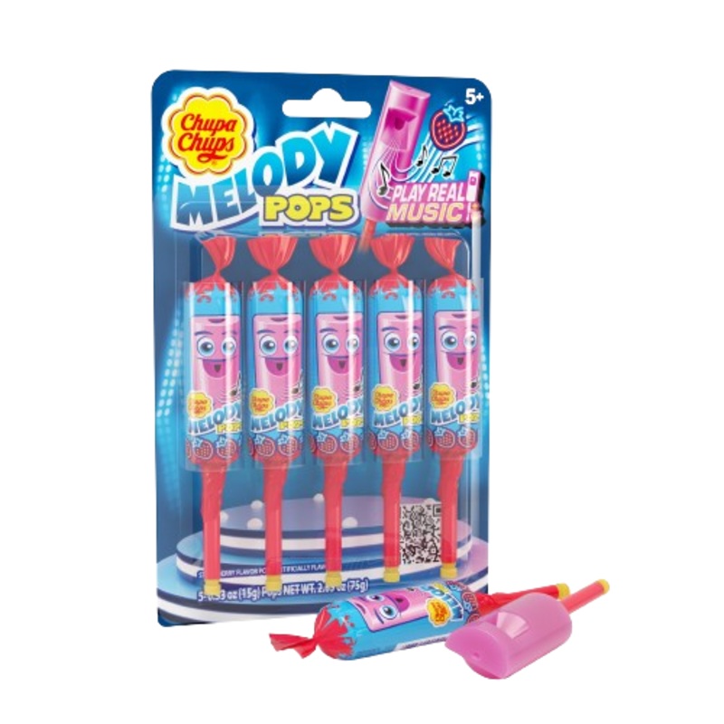 Chupa Chups Melody Pops Pack of 5 Strawberry 2.65 oz.