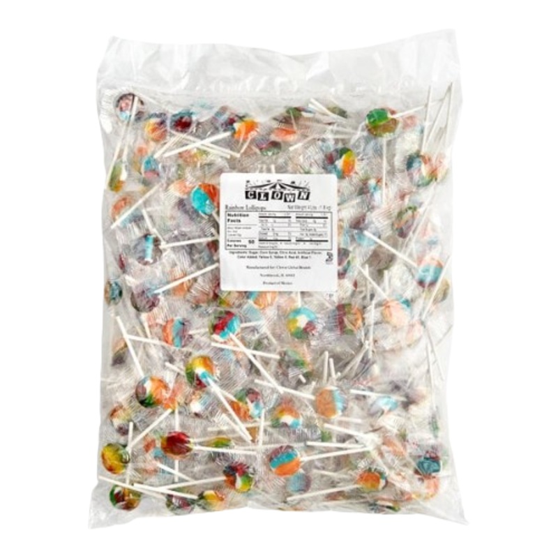 Clown Rainbow Lollipops 4 lb. Bag