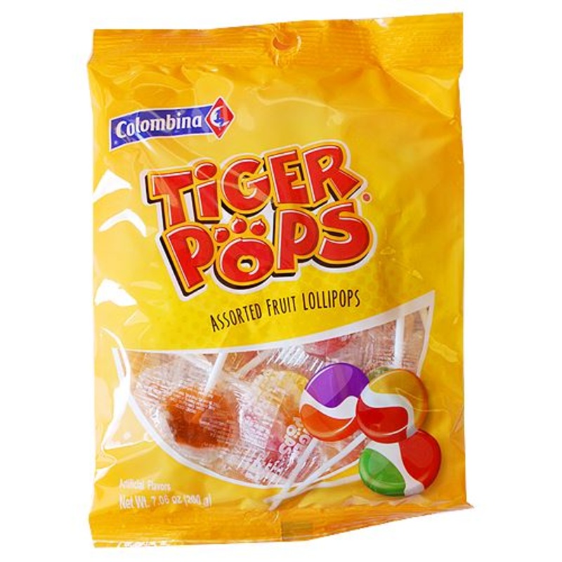 Colombina Tiger Pops Assorted Fruit Lollipops – 6-oz. Bag