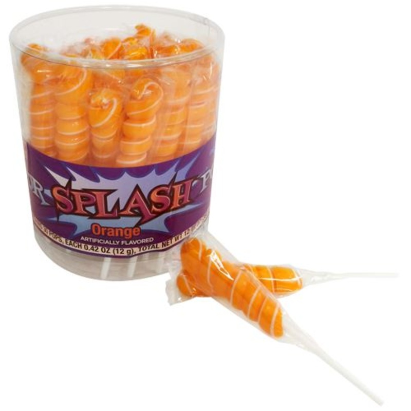 Orange & White Color Splash Orange Swirl Lollipops – Tub of 30