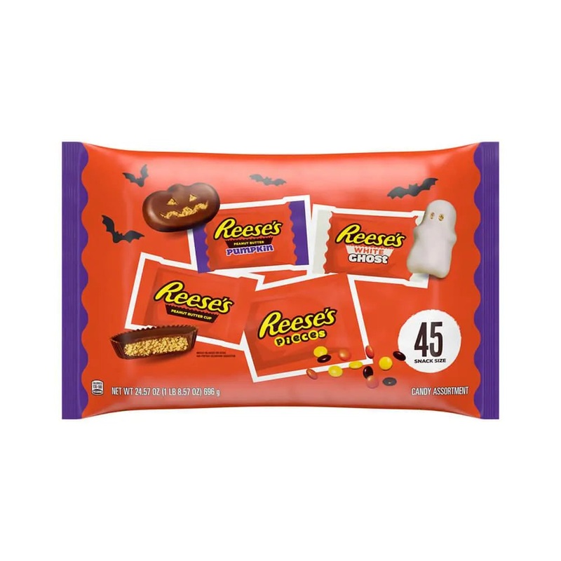 Reese’s Lovers Snack Size Halloween Candy Packs: 45-Piece Bag