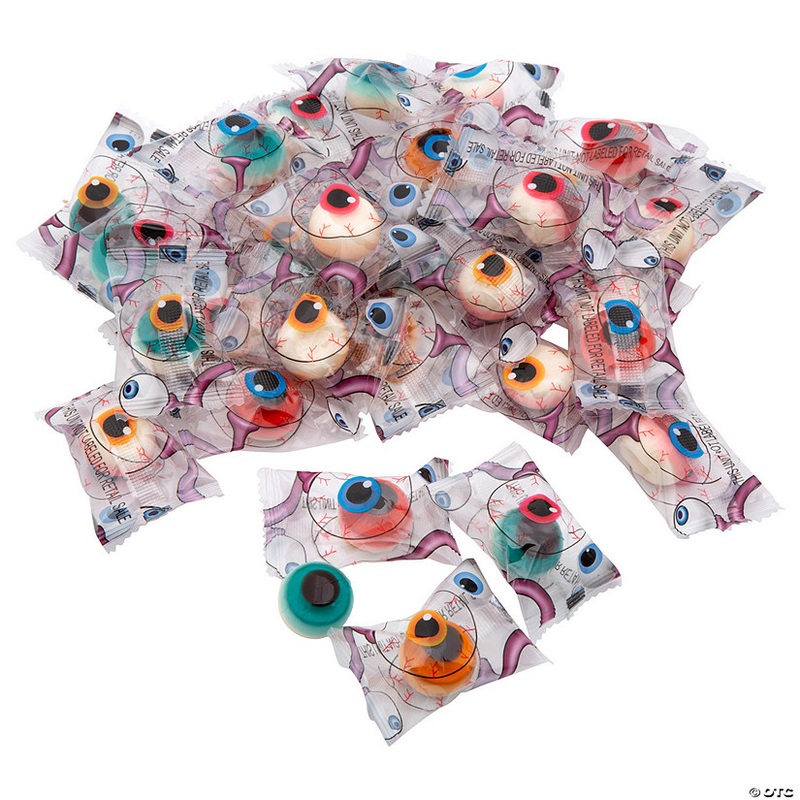 7 oz. Gummy Eyeballs Assorted Fruit-Flavored Halloween Candy – 40 Pc.