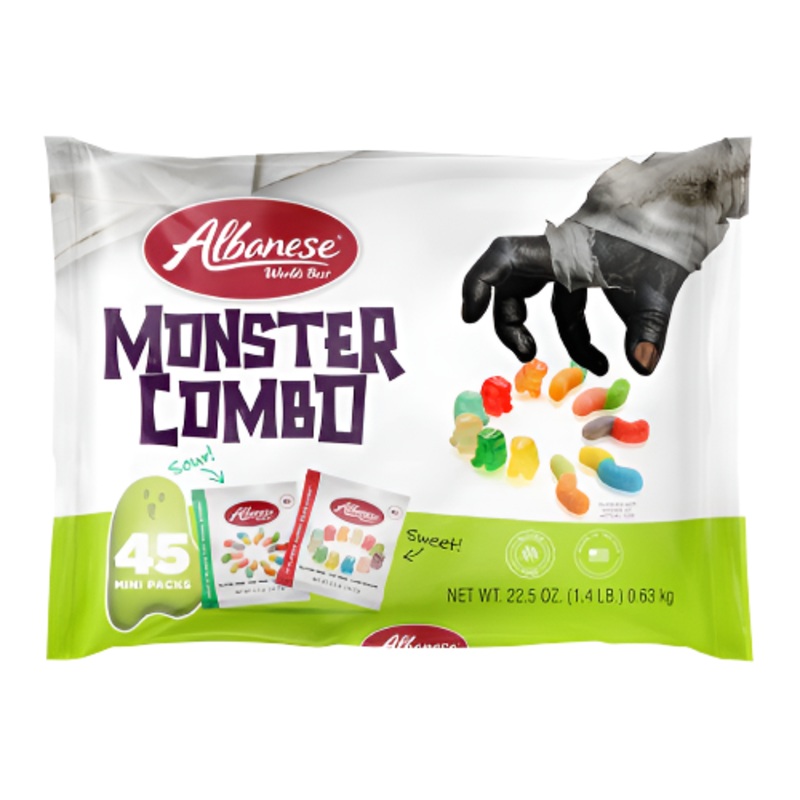 Albanese Halloween Sweet and Sour Monster Combo 45 Count 22.5 oz. Bag