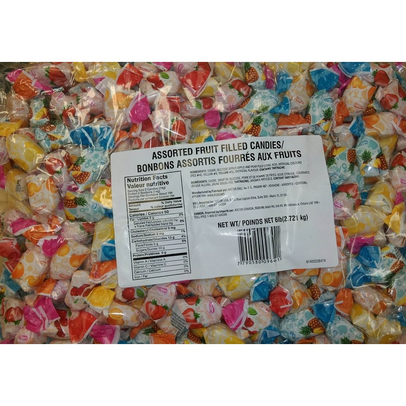 Arcor Fruit Filled Assorted Hard Candy Foiled 6lb