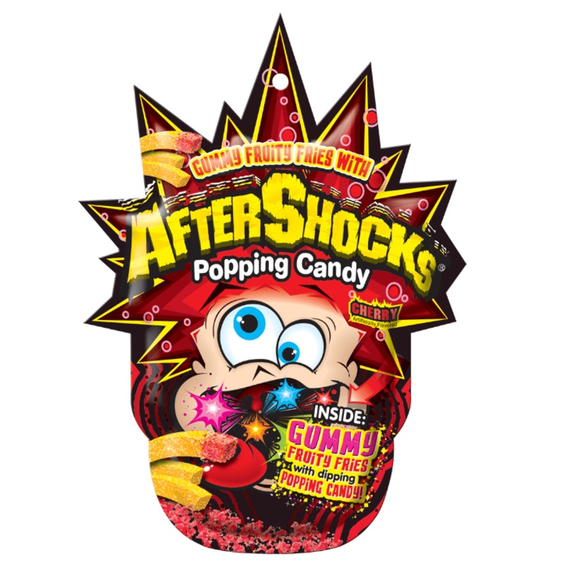 Foreign Candy Company Aftershocks Gummy Fries With Popping Candy Dip 48ct Clip Strip