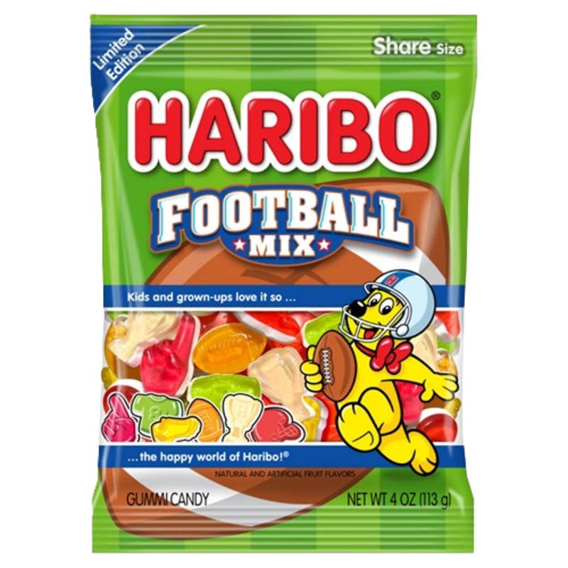 Haribo Football Mix Limited Edition Gummi Candy 4 oz. Bag