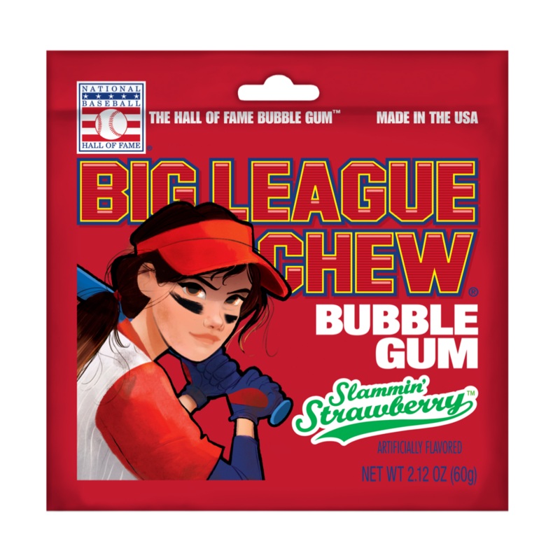 Big League Chew Strawberry Bubble Gum – 2.12-oz. Bag