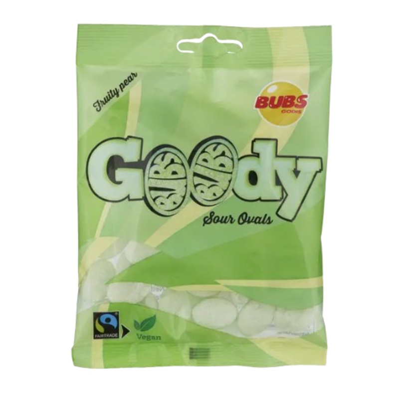 BUBS Sour Skulls Pear Ovals Gummy Candy 90g