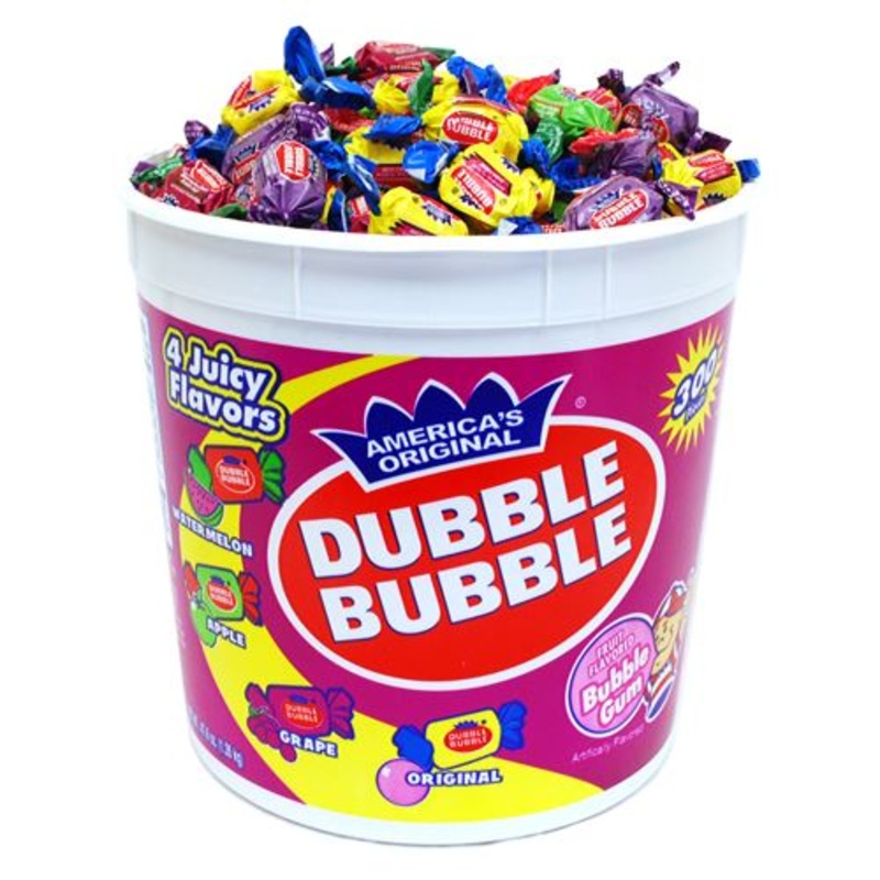 Dubble Bubble Assorted Twist Bubble Gum – Tub of 300