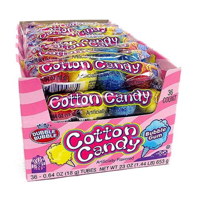 Dubble Bubble Cotton Candy Bubble Gum Gumballs 4-Ball Tube