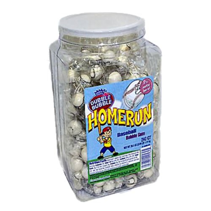 Dubble Bubble Home Run Baseball Bubble Gum – 240 Piece Tub