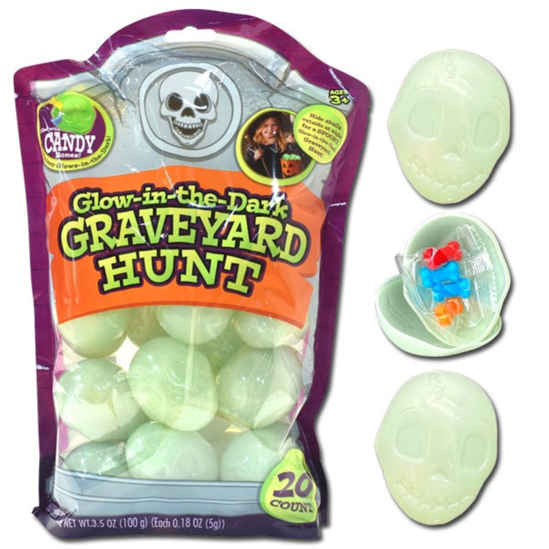 Graveyard Hunt Glow In Dark with Candy Bones 20 Count